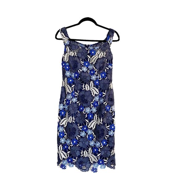 Aidan Mattox Dress Sz 6 Floral Lace Off Shoulder Cocktail Date Night Out Wedding - Picture 1 of 11